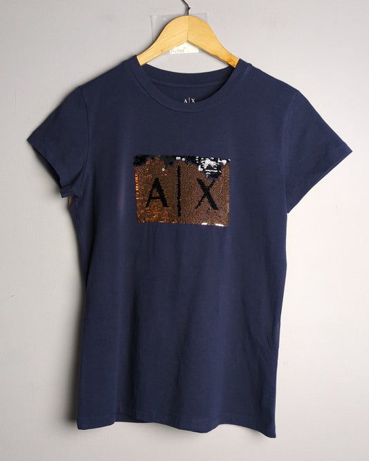 Armani Exchange Blue Graphic T-Shirt