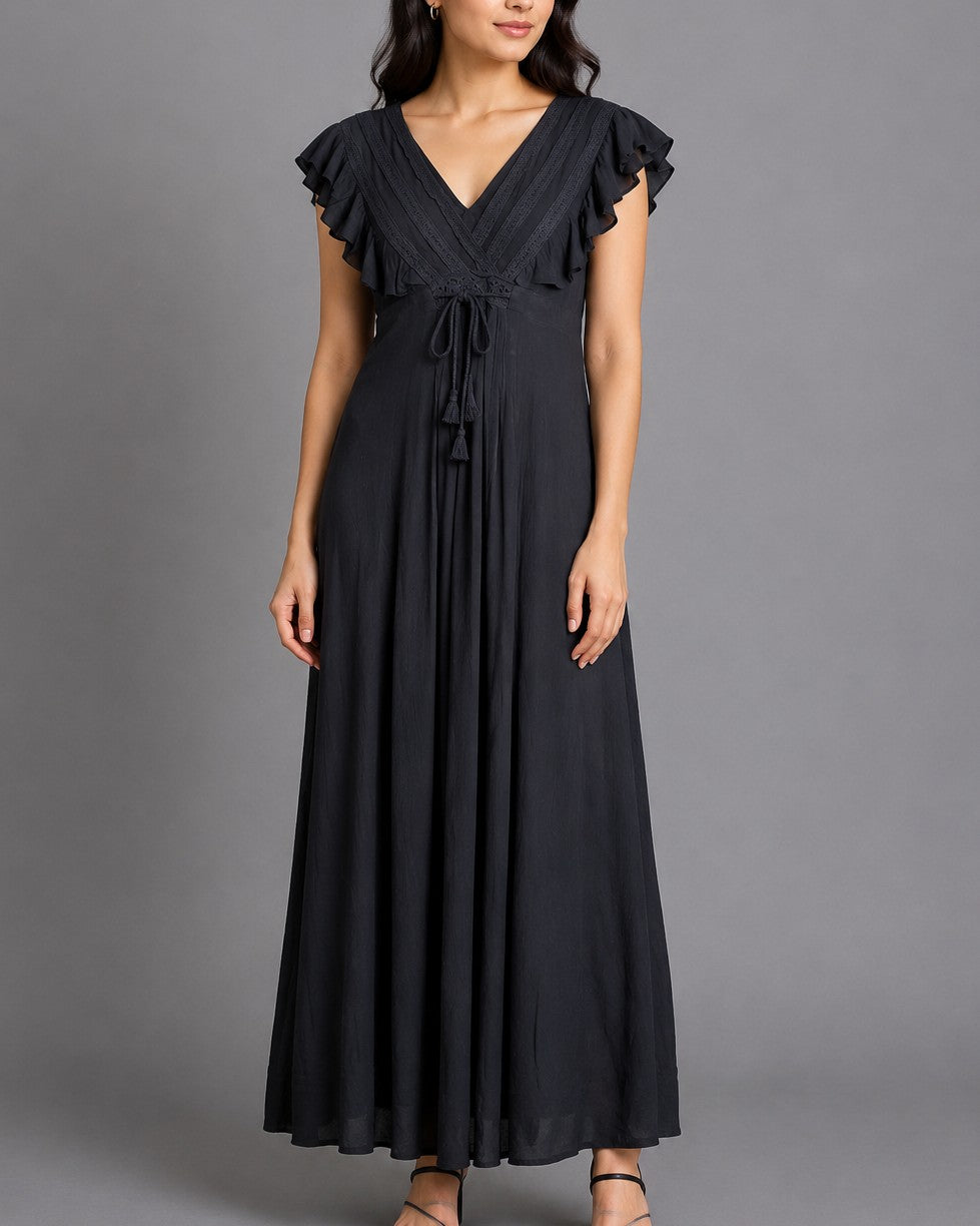 Zara Black Ruffle Dress