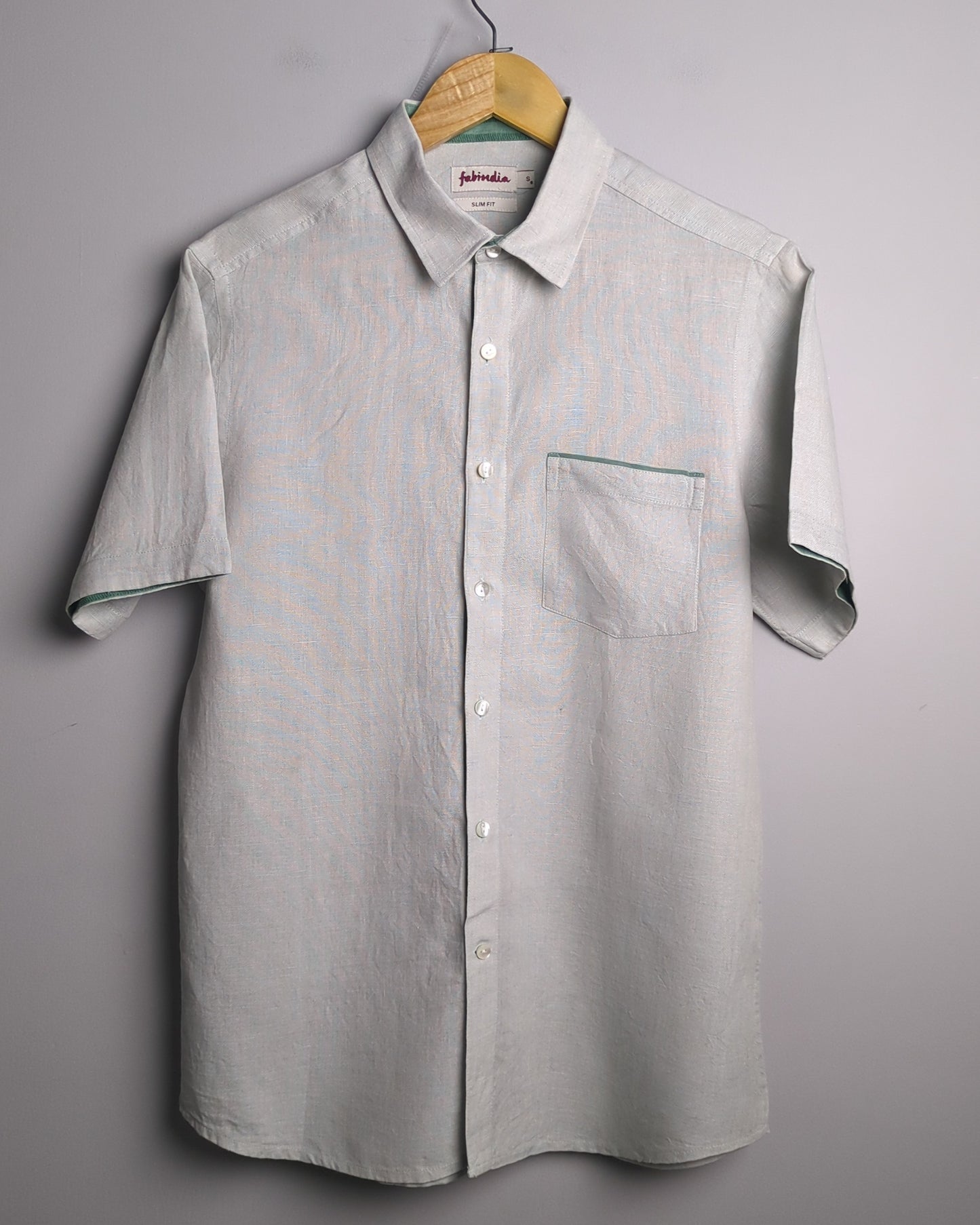Fabindia Gray Linen Shirt