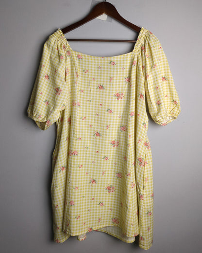 And Beige Gingham Dress