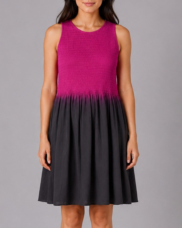 Shaye Wine Smocked Dress