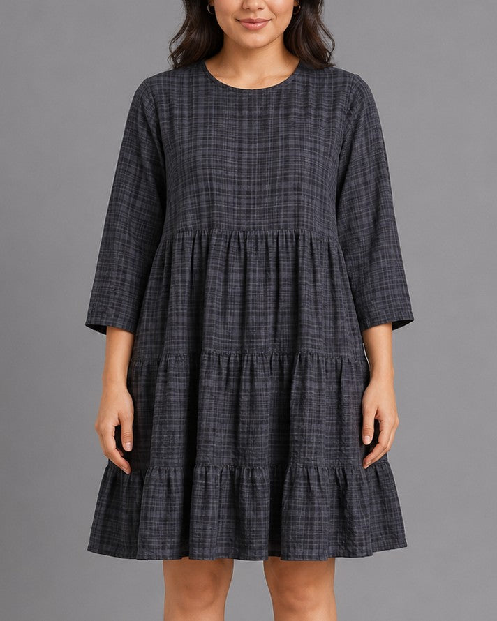 Zara Gray Tiered Dress