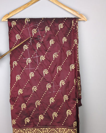Wine Silk Saaree