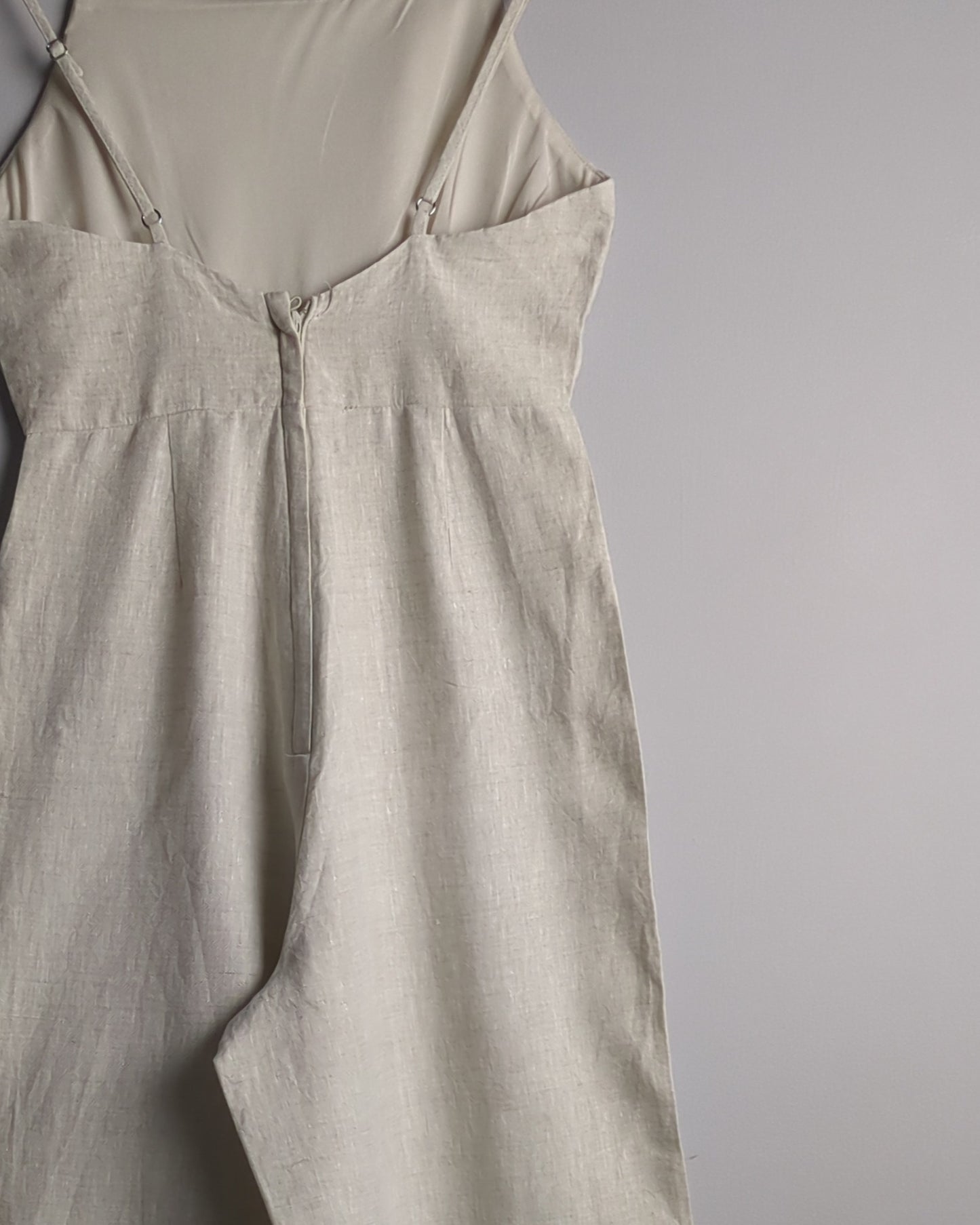 H&M Beige Linen Jumpsuit