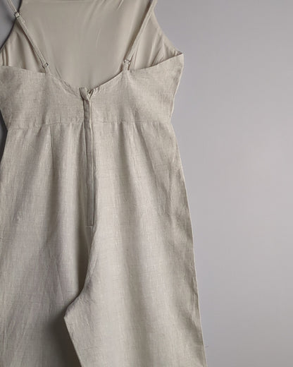 H&M Beige Linen Jumpsuit