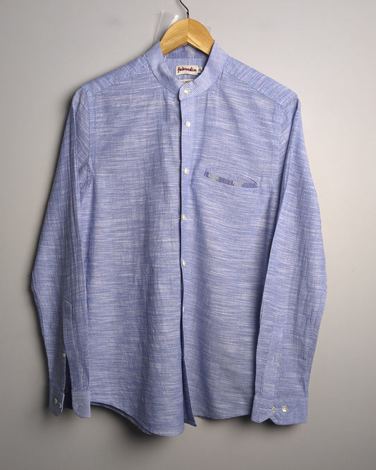 Fabindia Blue Mandarin Shirt