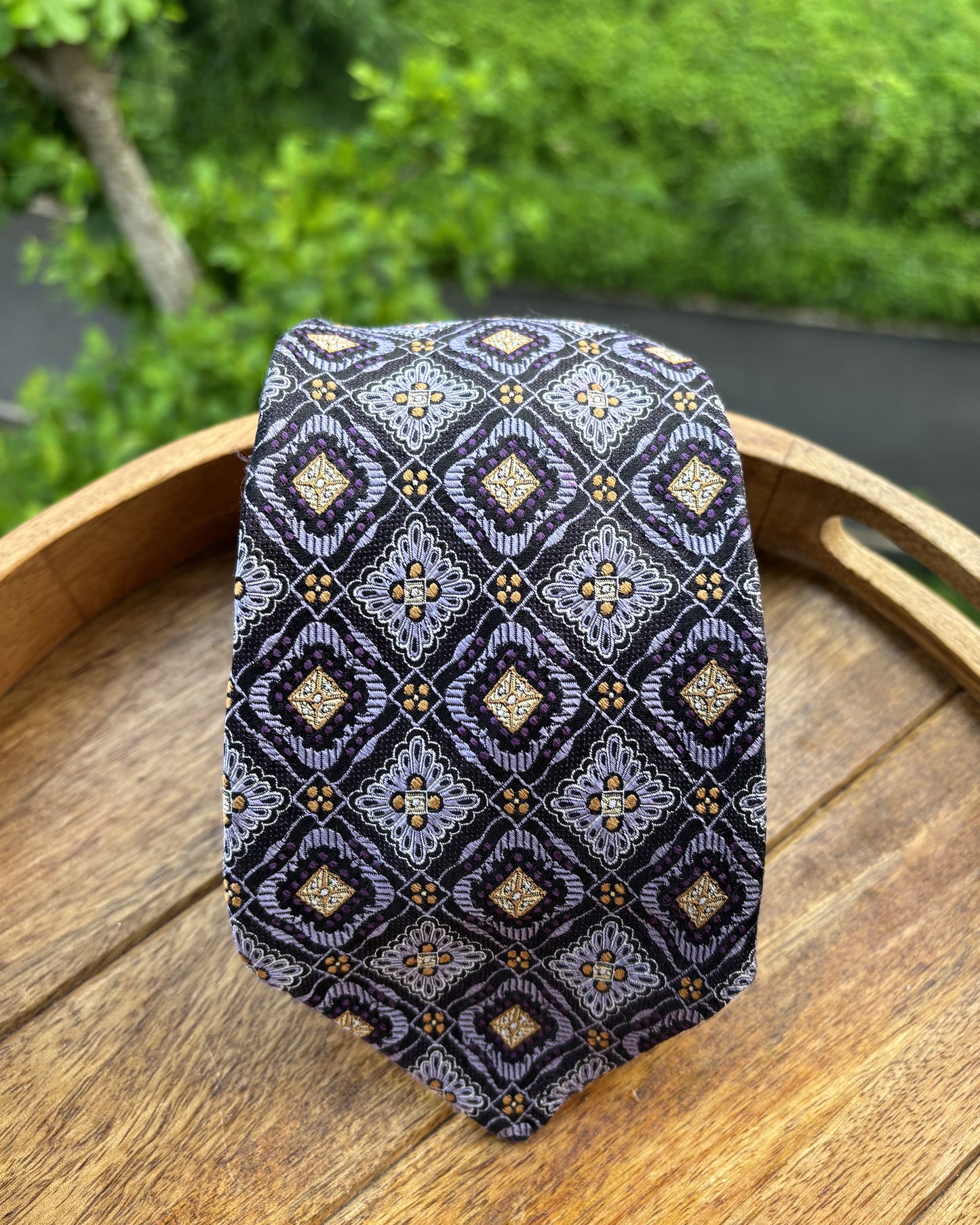 Robert Talbott Purple Geometric Silk Necktie