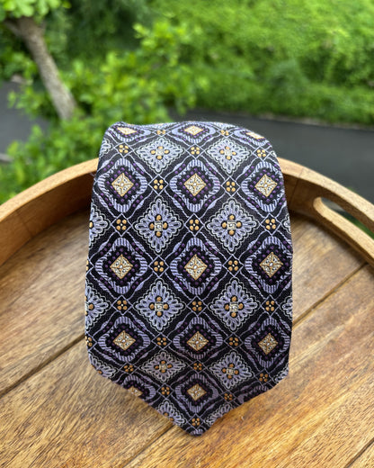 Robert Talbott Purple Geometric Silk Necktie
