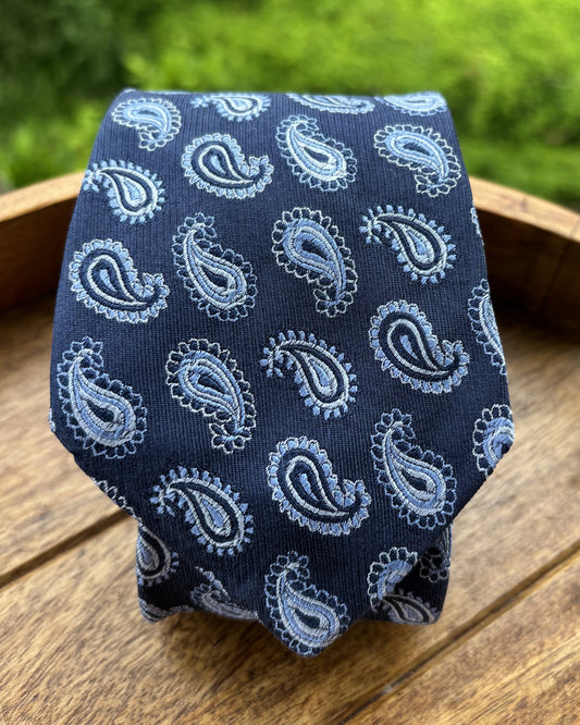 Roberto Stovelli Blue Floral Silk Necktie