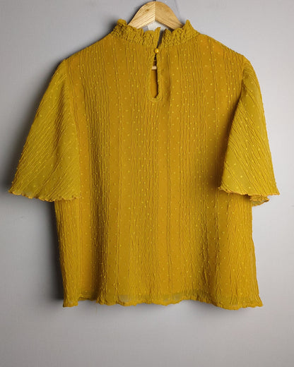 Shein Orange Ruffle Top