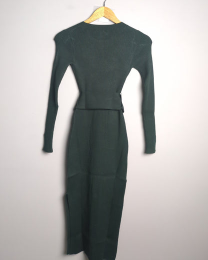 Forever New Green Ribbed Dress