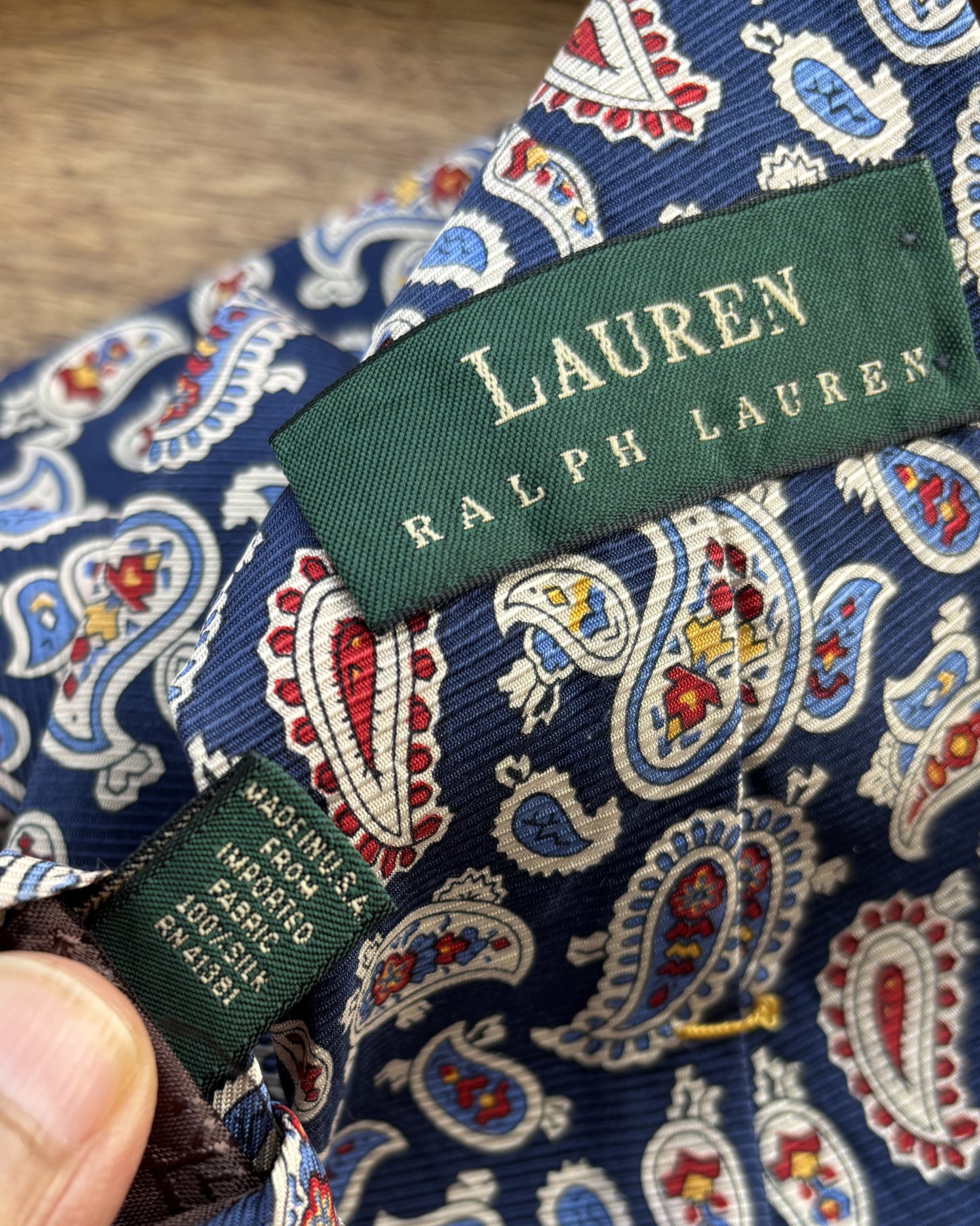 Lauren Blue Graphic Silk Necktie