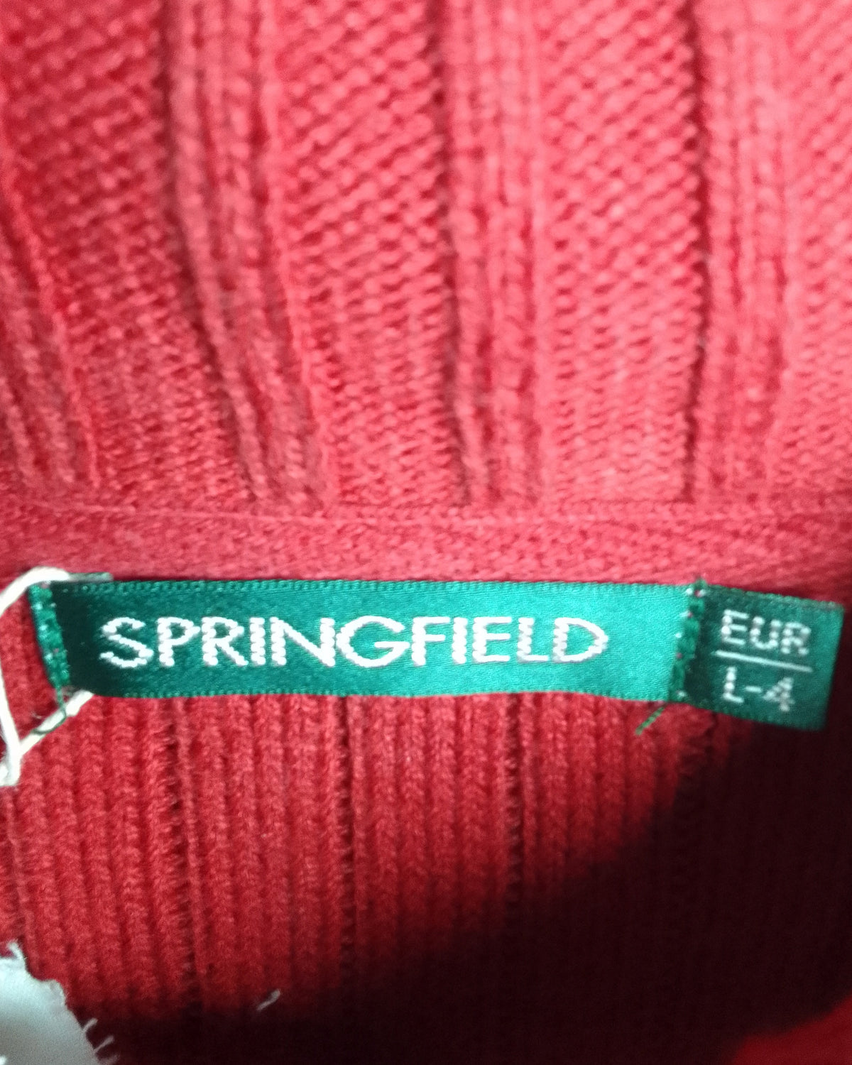 Spring Field Red Ribbed Sweater