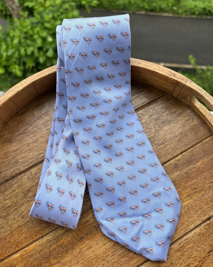 Blue Graphic Silk Necktie