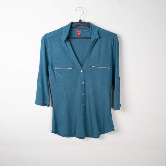 Guess 3/4 Sleeve Button Down Top