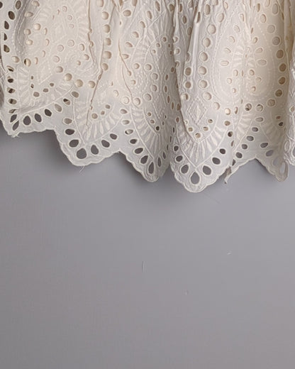 H&M Beige Eyelet Skirt