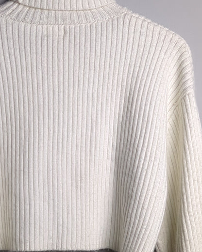 H&M White Ribbed Sweater
