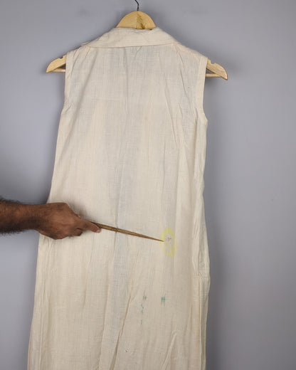 Beige Sleeveless Kurta