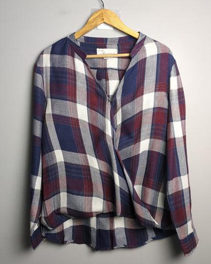 Vintage Havana Wine Plaid Blouse