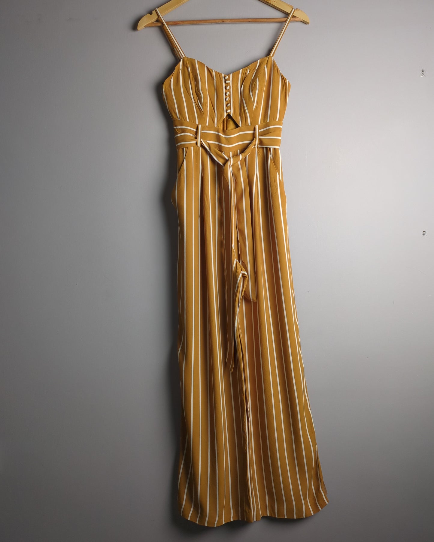 Forever New Brown Striped Jumpsuit