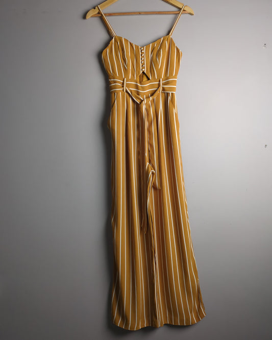 Forever New Brown Striped Jumpsuit
