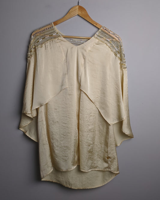 Beige Satin Blouse