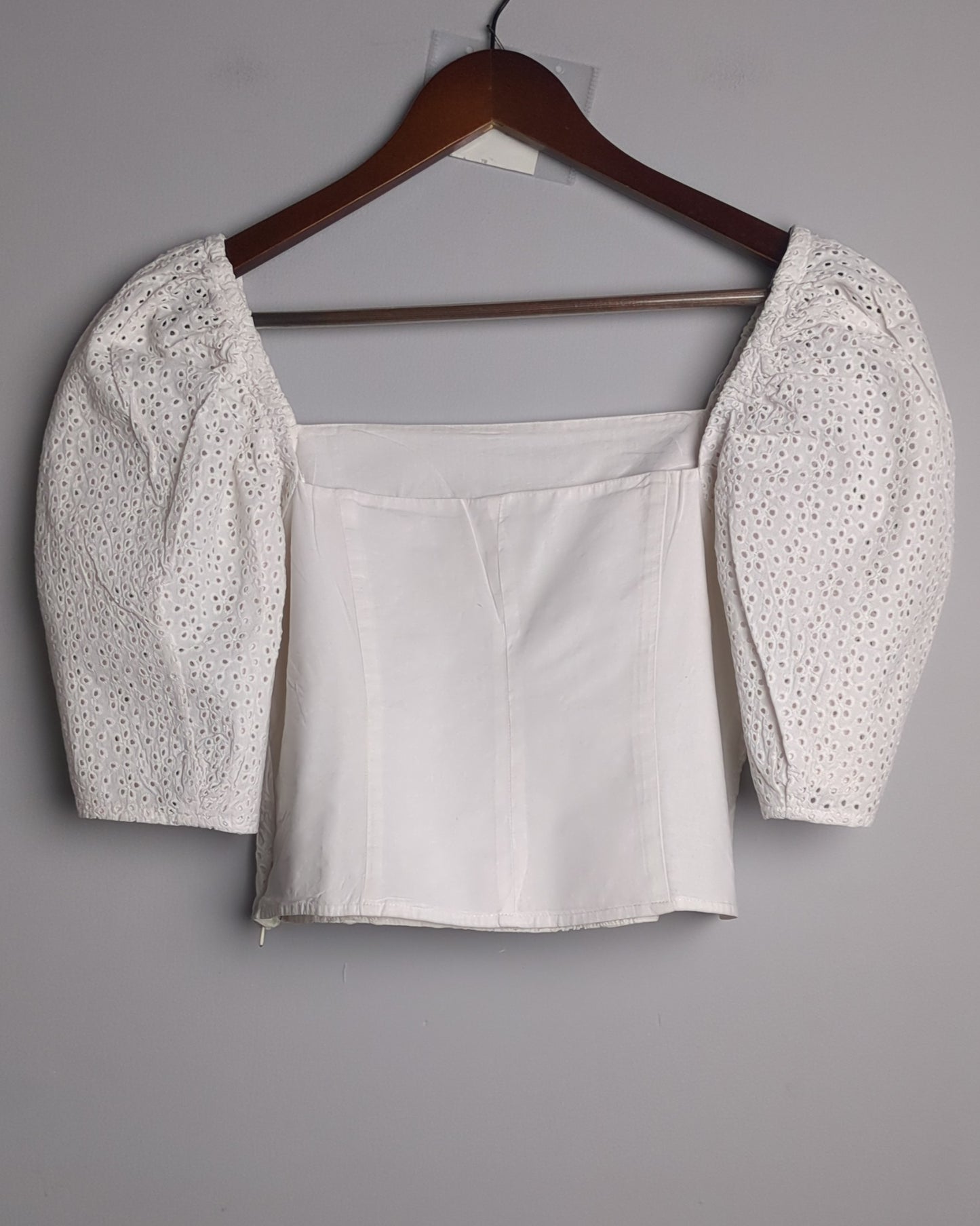 H&M White Eyelet Blouse