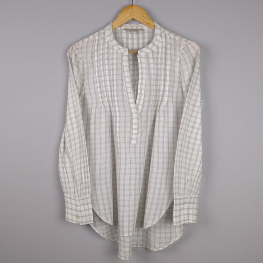LOFT Plaid Long Sleeve Blouse