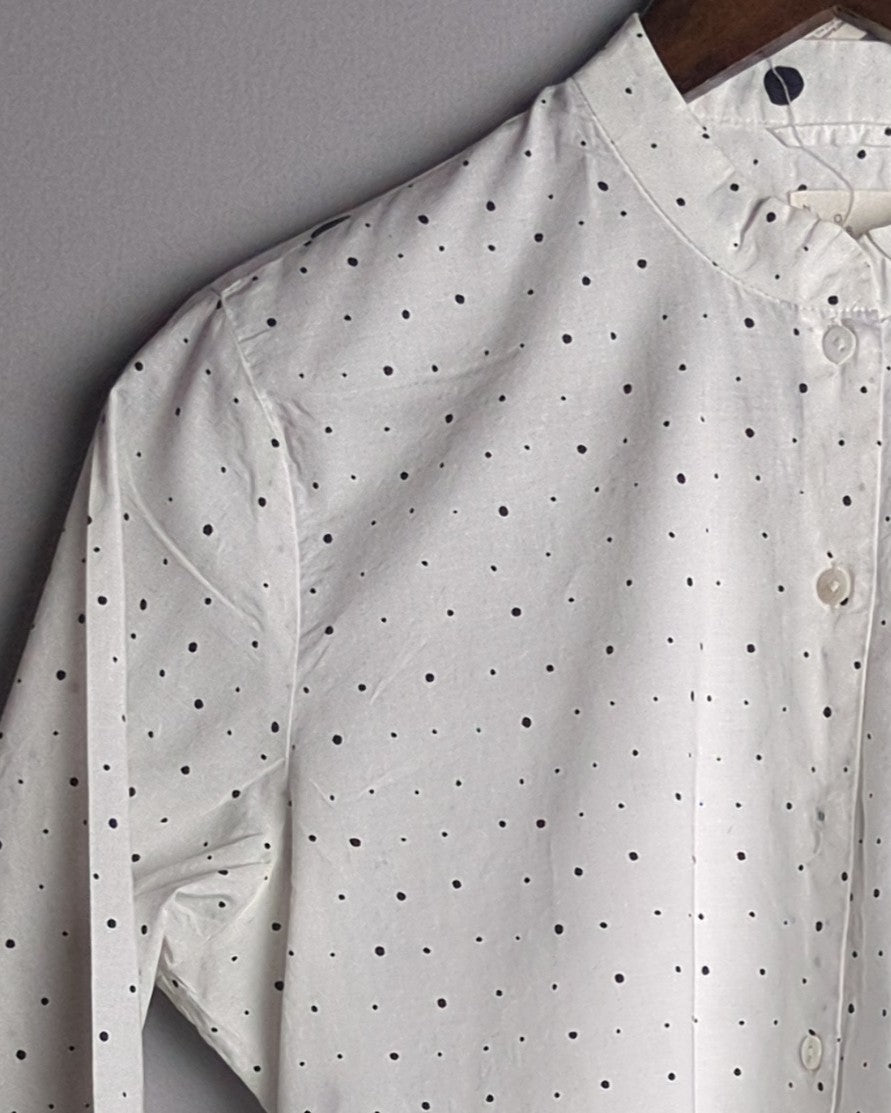Nicobar White Dot Blouse