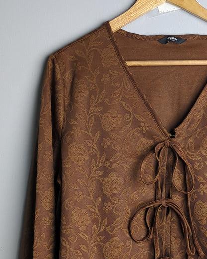 Yousta Brown Floral Cardigan