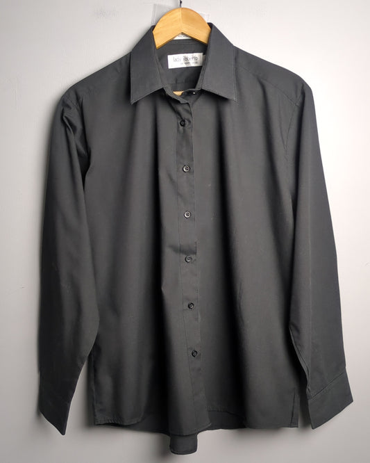 Lady Roberto By Henry Segal Black Button Shirt