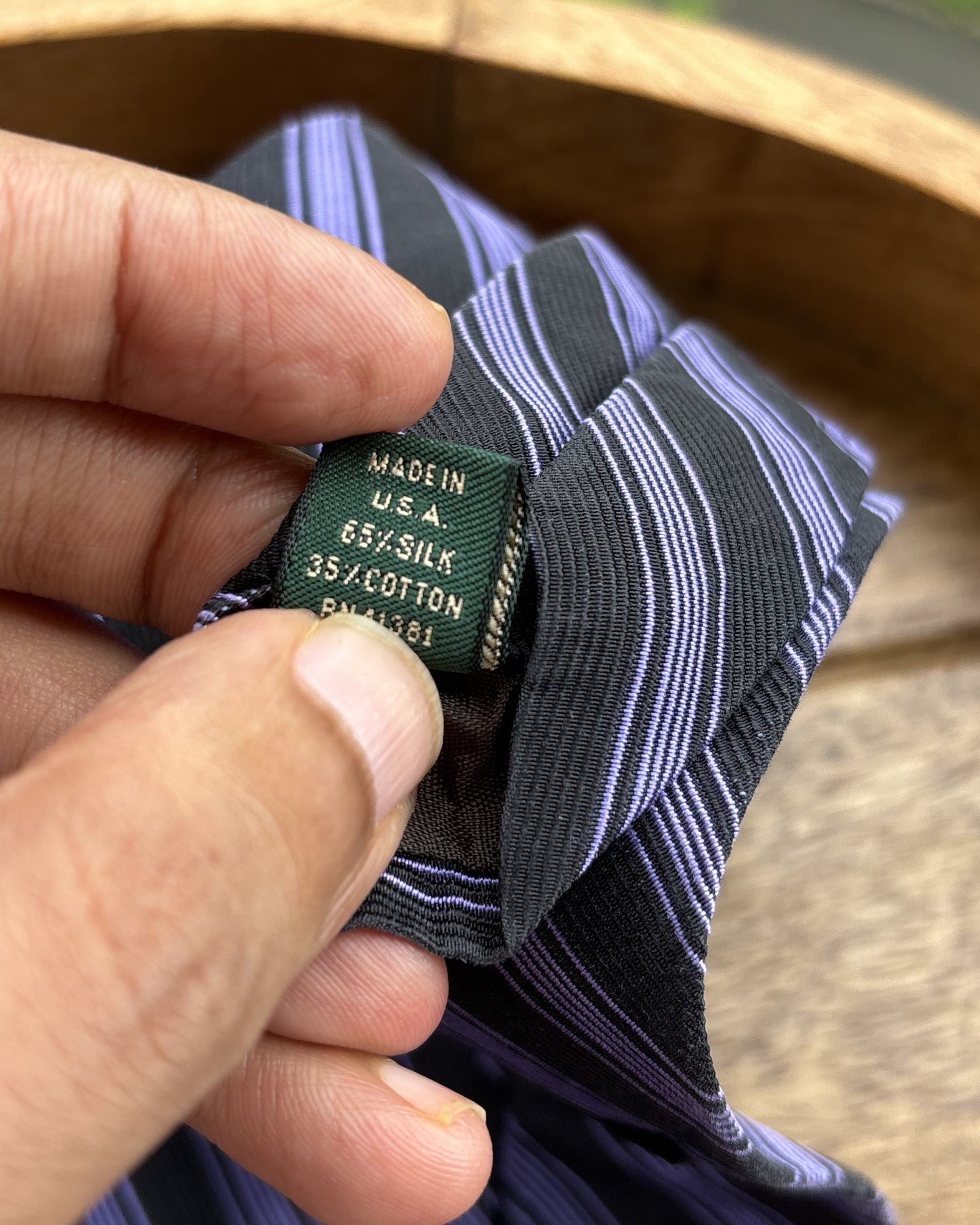 Lauren Purple Striped Silk Necktie