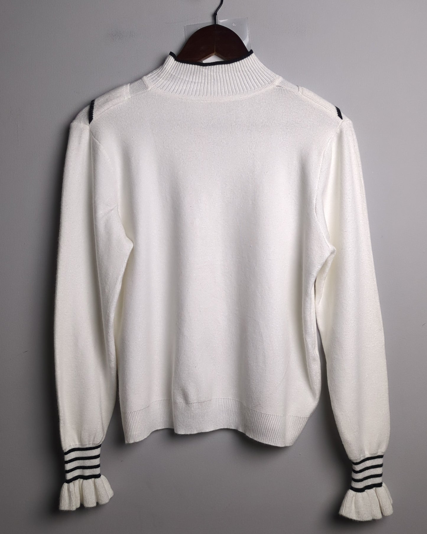 White Ruffle Sweater