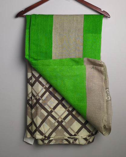 Suchitra Prints Green Patterned Saaree