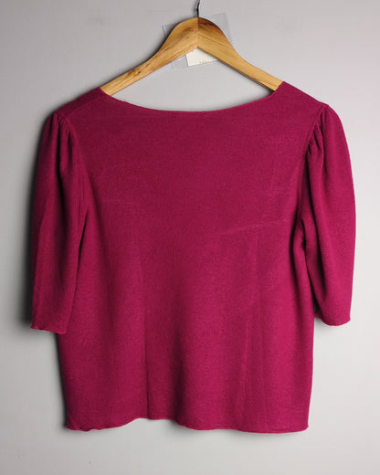 Zara Wine V-Neck Sweater