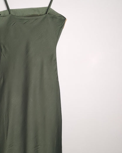 Zara Green Satin Dress