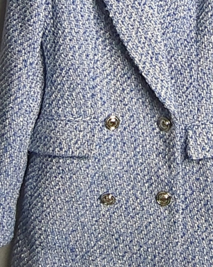 Zara Blue Tweed Blazer