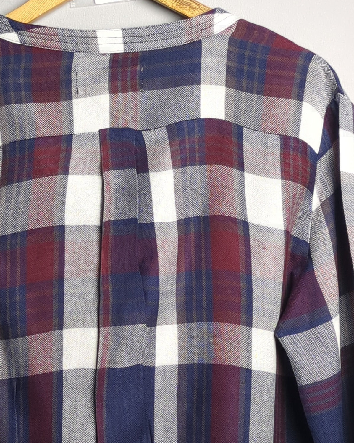Vintage Havana Wine Plaid Blouse