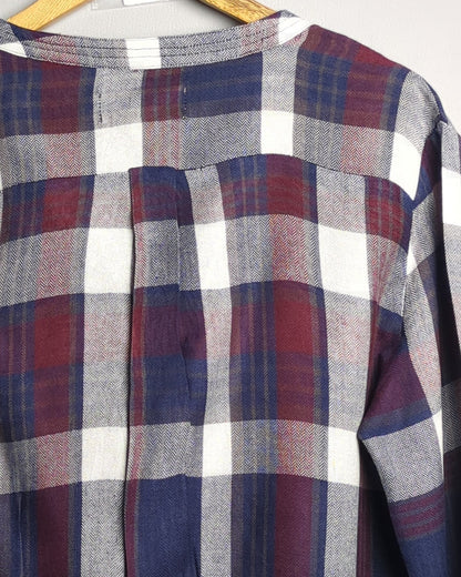 Vintage Havana Wine Plaid Blouse