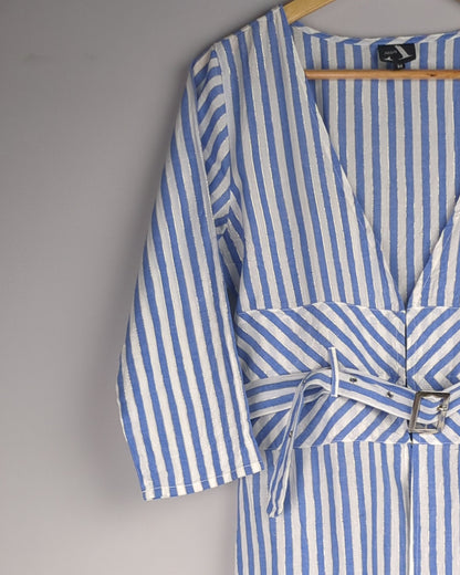 Alaya Blue Striped Jumpsuit