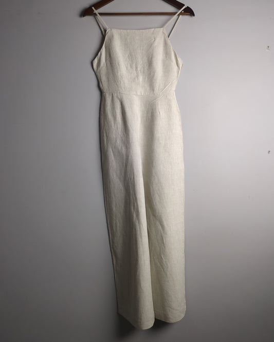 H&M Beige Linen Jumpsuit