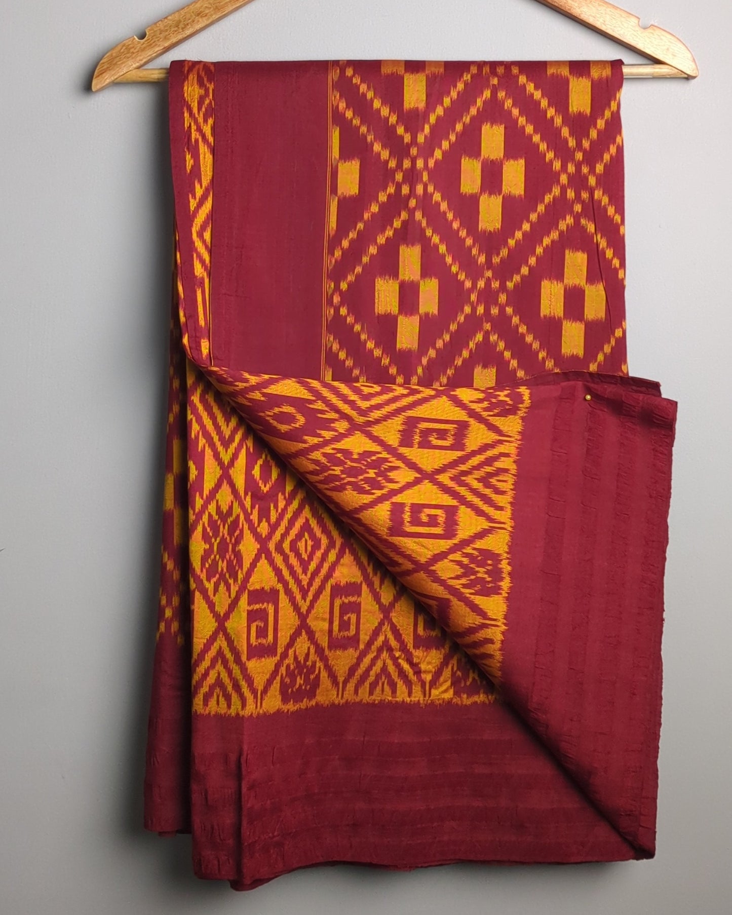 Wine Ikat Saaree