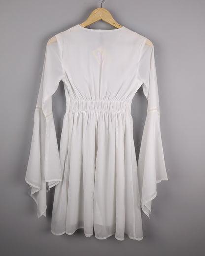 Sassafras White Bell Sleeve Dress