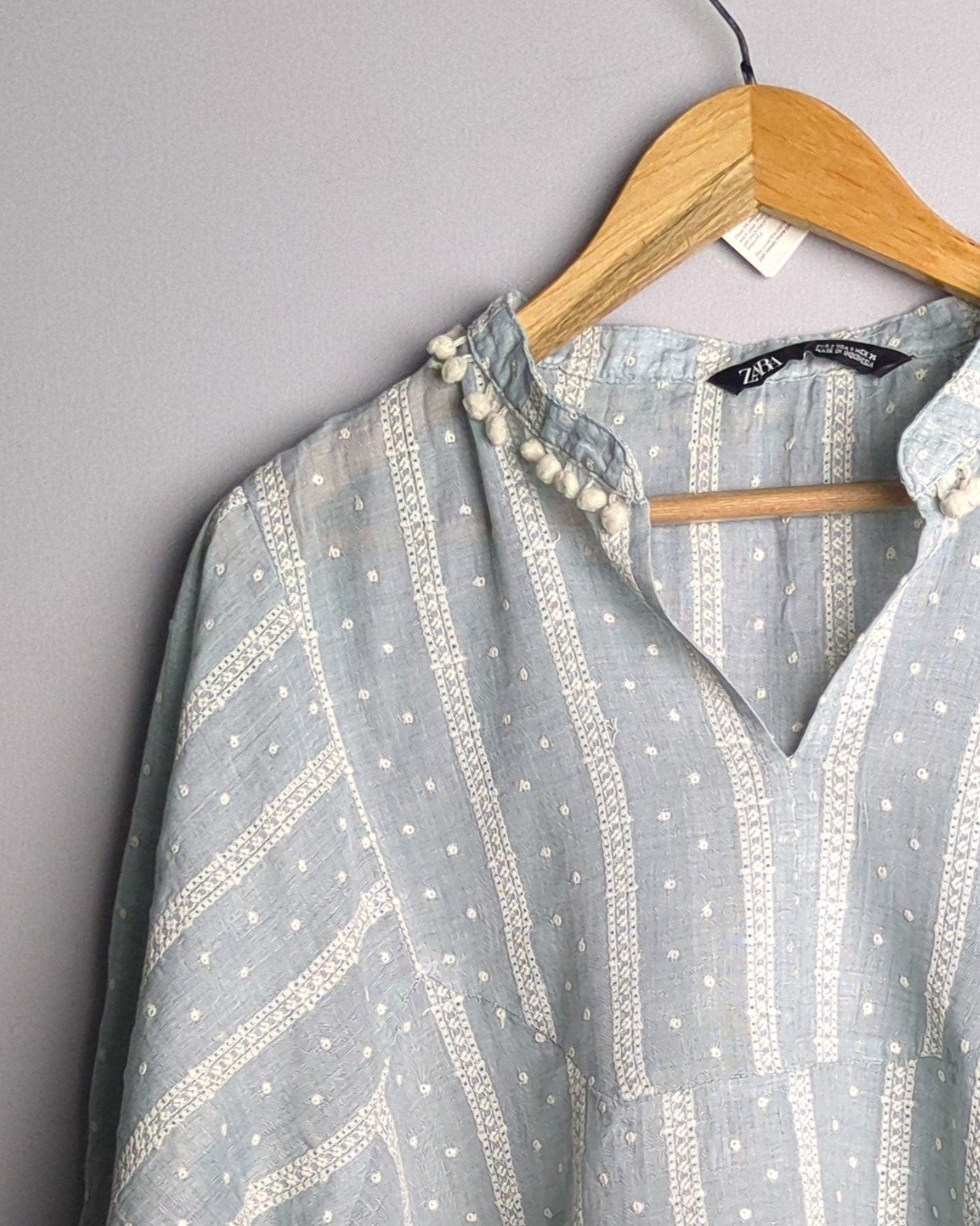 Zara Blue Tunic Blouse