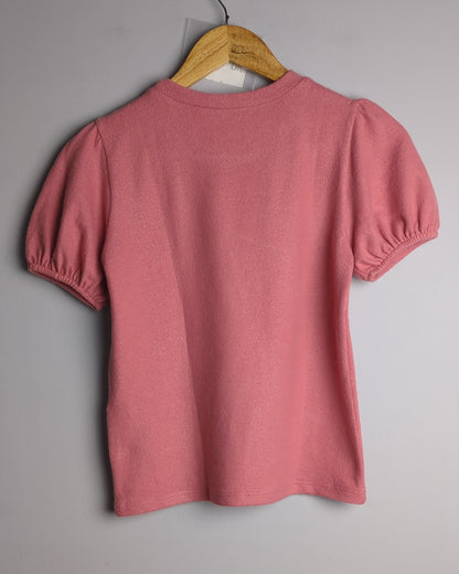 Zara Pink Puff-Sleeve Top