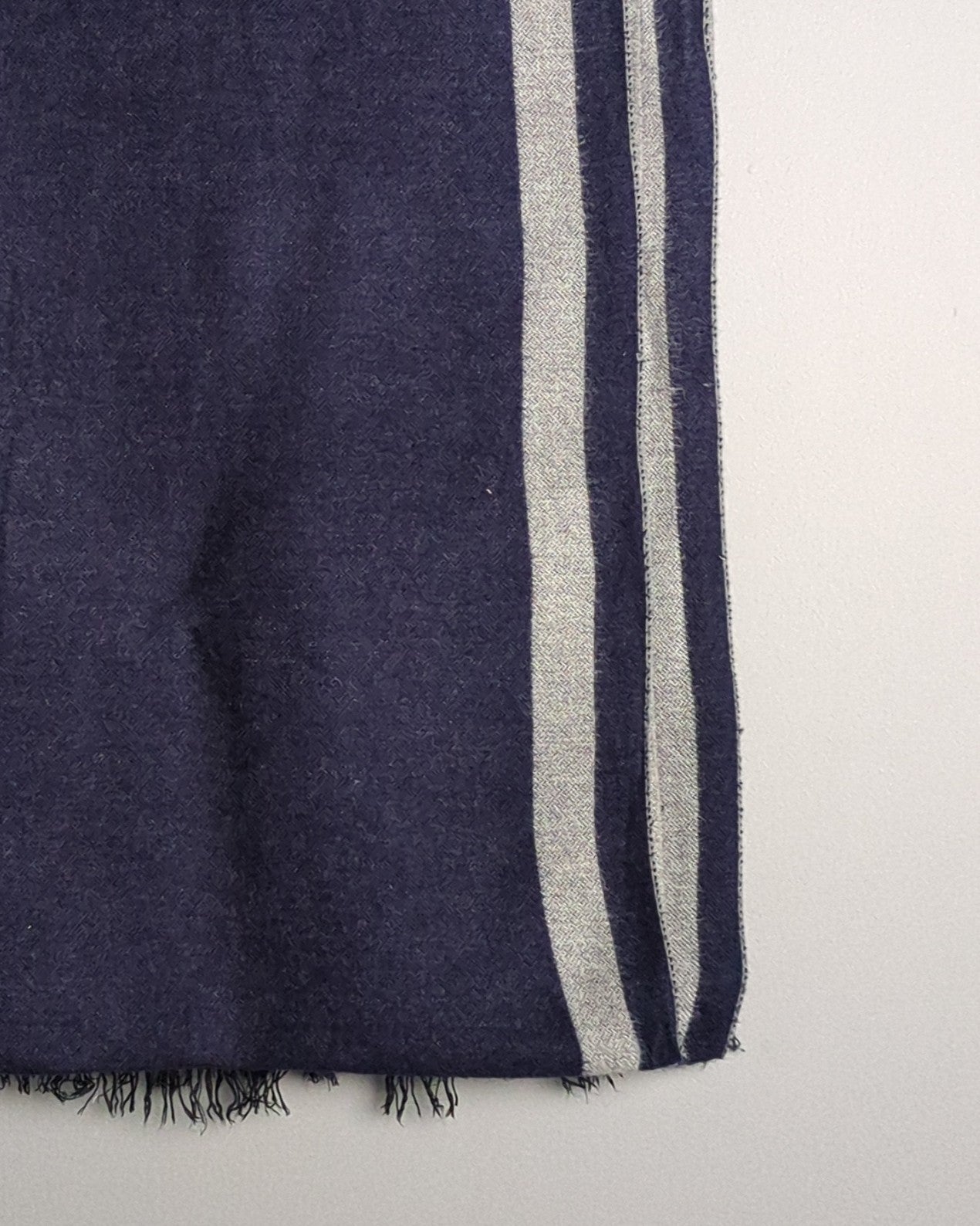 Grey Blue Striped Stole