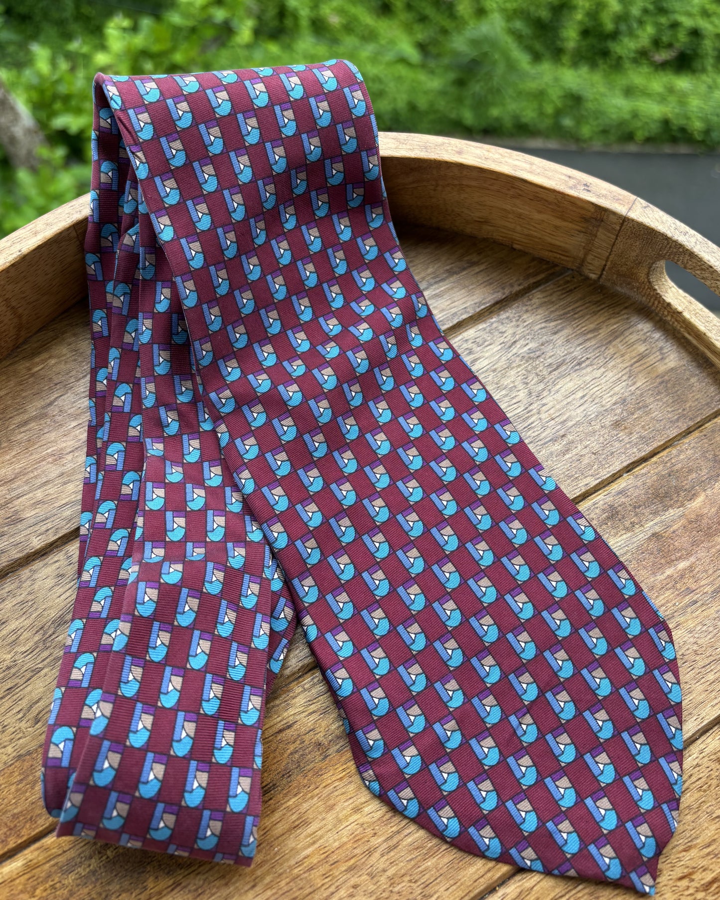 Ruffini Wine Graphic Silk Necktie