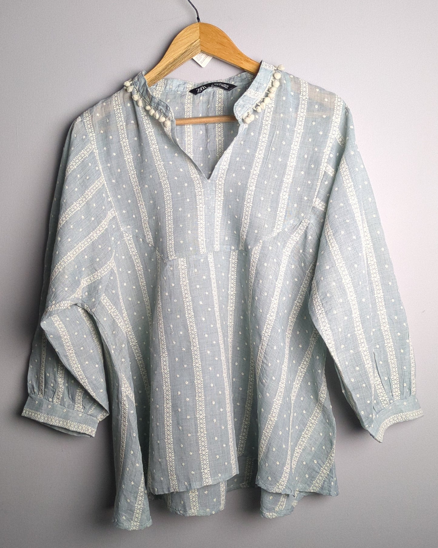 Zara Blue Tunic Blouse