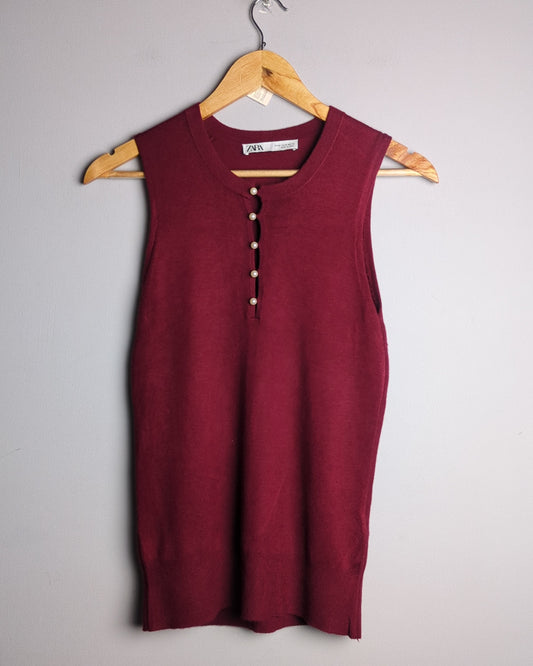 Zara Wine Knit Tank