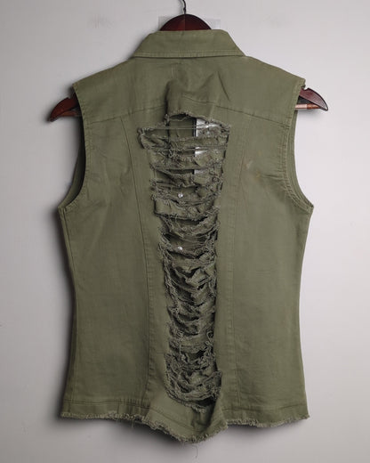 Green Denim Vest